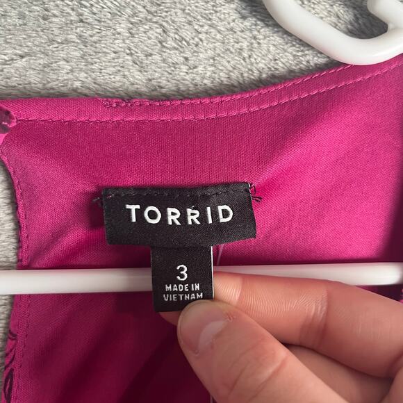Torrid Mini Chiffon Tiered Babydoll Dress Pink Size 3X New Holiday Party - Picture 7 of 8